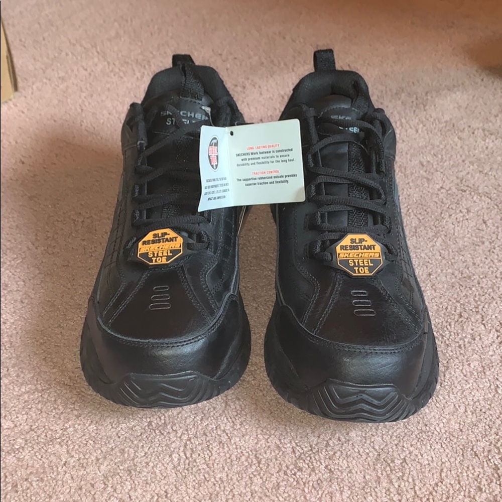 Sketchers Steel Toe Slip-Resistant Work Shoes